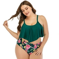 Ženski ruffle bikini kupaći kostimi sa donjem struku plus veličina kupaći košnici Tankini seksi moda