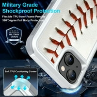 Slučaj za iPhone plus, bejzbol sportski ispis teški oklop otporan na hibrid dual sloj gume za zaštitu