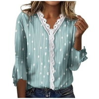 Bluze za žene Ženske vrhove dugih rukava Grafički otisci Ležerne prilike Fall V izrez pulover bluze