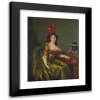 Rose-Adelaïde Ducreu Crni moderni uokvireni muzej umjetnički print naslovljen - portret dame