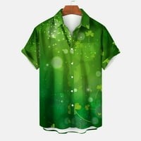 Muške košulje Svete patrick spuste majicu kratkih rukava Kostim zelena Shamrock Print Funny majica majice