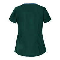 Ženski vrhovi okrugli dekolte labava bluza Solidne boje Žene Ljetne majice kratkih rukava Zelena s