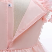 Woobling Toddler Ljetna haljina Flying rukava sa rukavima haljine haljine djeca slatka vjenčanica ružičasta
