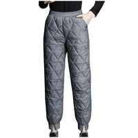 Zimske hlače OIEYUZ za žene udobne tople ravne hlače sa džepnim baggijskim vanjskim holicama