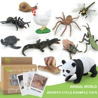 Realistični liferijskim igračkama za kreativnu naučnu edukaciju žaba, pčele, panda, pilić, leptir, figurice ribe i biljnih postrojenja za mališane, predškolce i djecu vrtića