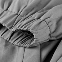 Capri pantalone za žene Ležerne prilike Palazzo Hlače Ljeto pamučno posteljine obrezane labave fit elastične