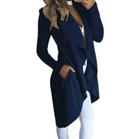 YOBECHO ženska asimetrična jakna za rever solid cardigan dugih rukava