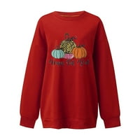 Ženske vrhove Jeseni džemperi za žene Ženske modne duge rukave Okrugli izrez Halloween Print Lose Tops