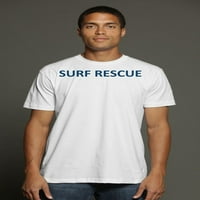 Surf Rescue TRI-Blend majica - Čvrsti bijeli triblend s mornaričkim printom, l