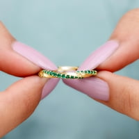 Emerald Okrugli oblik uvijeni vječni prsten za žene, 14k žuto zlato, US 3.00