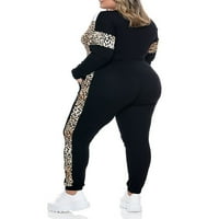 Julycc plus veličina ženskih dugih rukava hlače za pantalone set leopard Loungewear