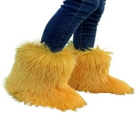 Difumos Womens Udobne ravne sredine teleta za čizme tople cipele Hladno vrijeme Ležerne prilike Fluffy