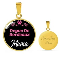 Dogue de bordeau mama ogrlica krug privjesak od nehrđajućeg čelika ili 18K zlato 18-22 Dog mama privjesak