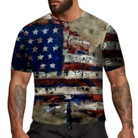 Muška američka zastava Patriotska kratka rukava Dan majica Tors Shirks za muškarce Muškarci The Majice