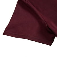 Ženska casual životinja okrugli vrat kratki rukav Burgundija T-majice XL