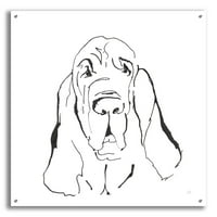 Epic Art 'Line Dog Croohound I' Chris Paschke, Akrilna stakla Zidna umjetnost, 24 x24