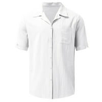 Muška majica za ležerne tipke - Zapadne košulje za muškarce Muška klasična fit majica s kratkim rukavima,