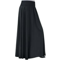 Suknje za žene Žene Modni elastični struk Sijani suknja Vintage A-line Labave duge suknje Black + XL