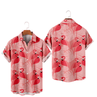 Pink Flamingos Boys Havajska majica cvjetni ispis kratkih rukava odjeću za odmor na plaži dolje majice