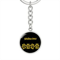 Shiba Inu mama krug privjesak od nehrđajućeg čelika ili 18K zlatni pas mama