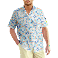 Etničke obrasce Teme košulje prozračne prednje reverjske košulje za ljeto s džepom prsa