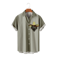 Veliki i visoki muškarci Cinco de Mayo Hawaiian Aloha majica s kratkim rukavima Ležerna StilSastBroast džepna košulja i gornja prozračna odjeća Redovna i veličina velike veličine