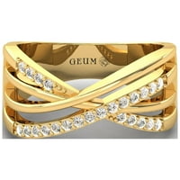 Dainty Ring ručno rađen bijeli zlatni prsten, vjenčani prsten od ruže, prirodni dijamantski dijamant