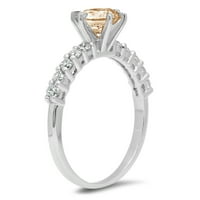 1.05ct okrugli rez žuta moissanite 18k bijela zlatna godišnjica za angažman prsten veličine 8,75