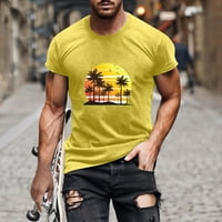 Muški grafički teers Ljeto Vintage s kratkim rukavima Pamuk Havaji tiskani T Odlični majice The Yellow