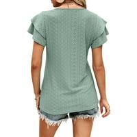 GUBOTARE T majice za žene Ženske ljetne vrhove Casual Dressing Short Vrući s kratkim rukavima V majice
