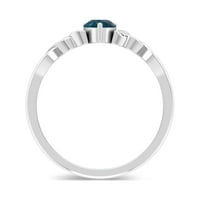 Solitaire London Blue Topaz Celtic prsten, decembar Birthstone Prsten, Sterling Silver, US 9,50