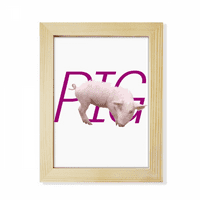 Zurenje hranom Svinjski lica Meso Desktop krasni Foto okvir Display umjetnička slika Drvena