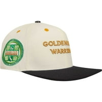 Muški krem ​​crni Zlatni državni Warriors Cover Snapback Hat - OSFA