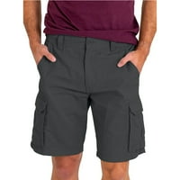 Muški pamučni kratke hlače Classic-Fit Golf kratke hlače Ležerne prilike za teret sa džepovima