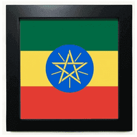 Etiopija Nacionalna zastava Afrika Crna Square Frame Frame Slika Zidna tabla
