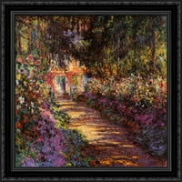 Put u Monetovoj vrtu na Giverny Veliki crni ukrašeni drveni okviri Canvas Art by Claude Monet