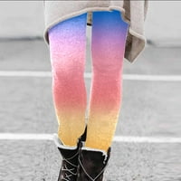 FVWitlyh tajice za djevojčice 10- Žene Jesen zima casual boja gradijent ispisa niske vježbe gamaše sa