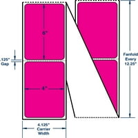 Compugulabel 520075, 4 6 fluorescentne ružičaste izravne termičke naljepnice