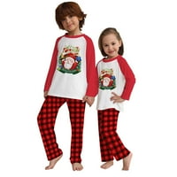 Sdjma Božićne modne duge rukave kapice za djecu sa ispisom TOP + Hlače Porodica podudaranja pidžama