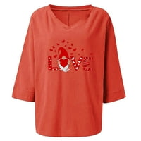 Prodaja Ženska majica za Valentinovo V-izrez Vodootporavu labavu bluzu slatka valentinska grafička tiskana