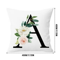 Yubnlvae lutka jastuk navlaka abeceda ukrasni jastuk ABC slovo cvijeća jastuk pokriva kvadratni jastučni