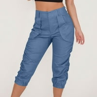 pxiakgy hlače za žene Žene casual obrezirane Rrouseri harem hlače snop pantalone za podnožje Pocket