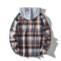 Flannel plaid majica za muškarce s kapuljačom dugih rukava Ležerne prilike, redovne majice pad modne