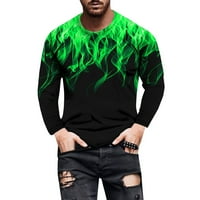 Muški 3D realistični plamen tiskani casual kratkih rukava Crewneck majice Šarene grafičke majice za