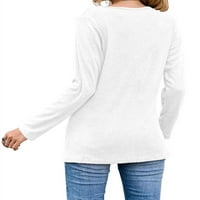 RRHSS ženske ležerne majice dugih rukava s dugim rukavima bočne bluze na vrhovima