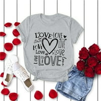 Valentine's Bolly majica Dnevna košulja kratka ljubavna bluza srca tiskane ženske majice