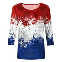 Lisgai Ženski rukav Tun, američka majica za zastavu Žene 4. srpnja Košulje ručice Patriot Tops Star