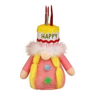 Raneu Happy Birthday Day Cake Hat Hat lutka bez likovnih lutka Gnome Ornament