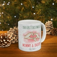 Naš prvi Božić kao mama i tata novi roditelji božićni poklon šalica za kafu