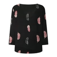 Poslovne bluze za žene, ženski modni elegantni cvjetni cvjetni cvjetni pulover Dugme Ležerne prilike donje boje crna xx-velika
